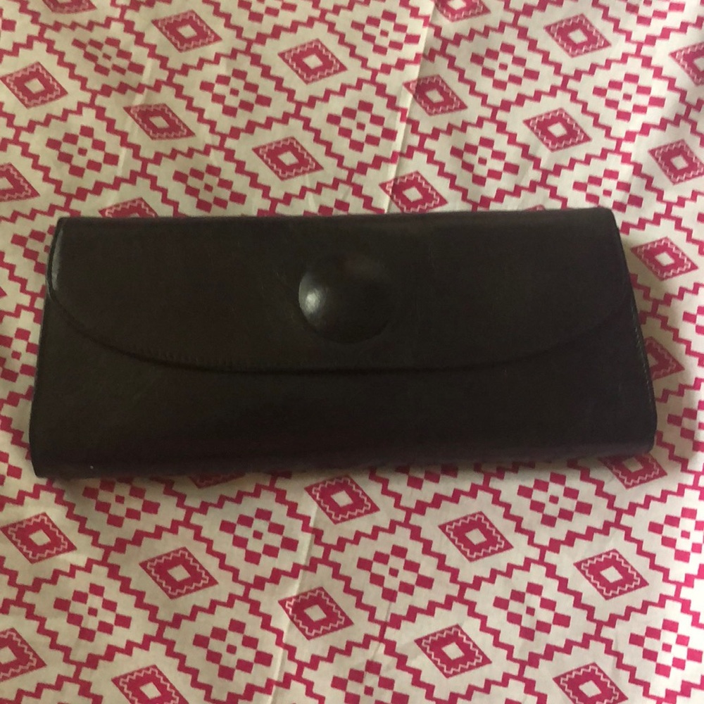 HOBO : black leather wallet/ clutch